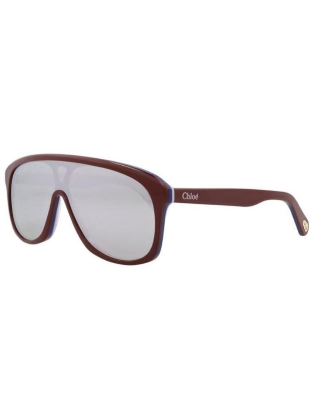 New Chloé Womens Aviator Burgundy Burgundy Silver Fashion Designer Sunglasses